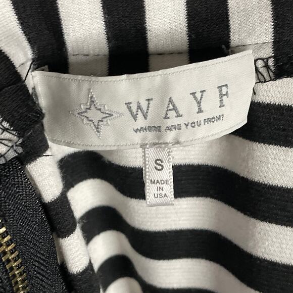 WAYF Pleated Midi Skirt Black White Striped Size Small - Picture 8 of 9